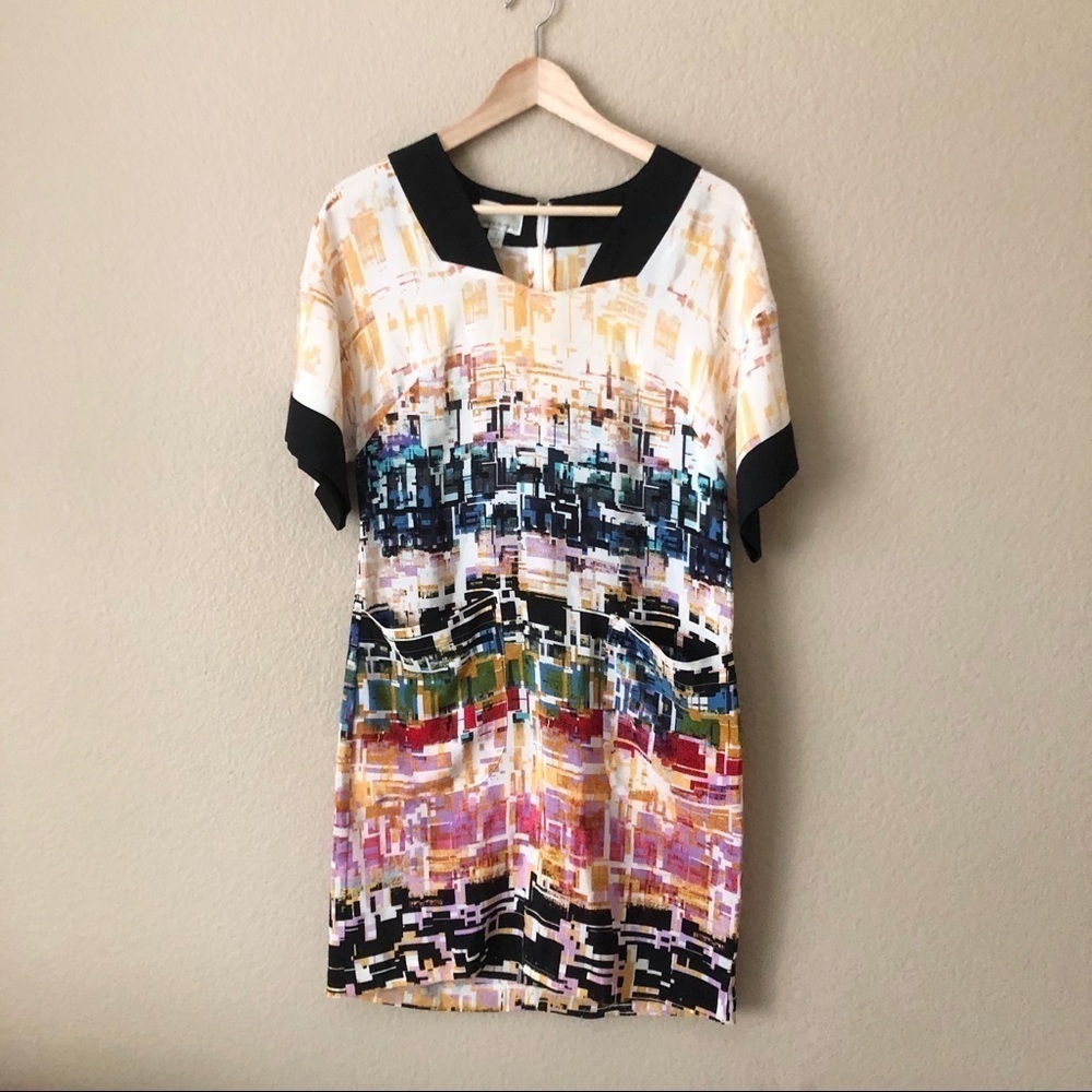 Donna Morgan geometric silk dress